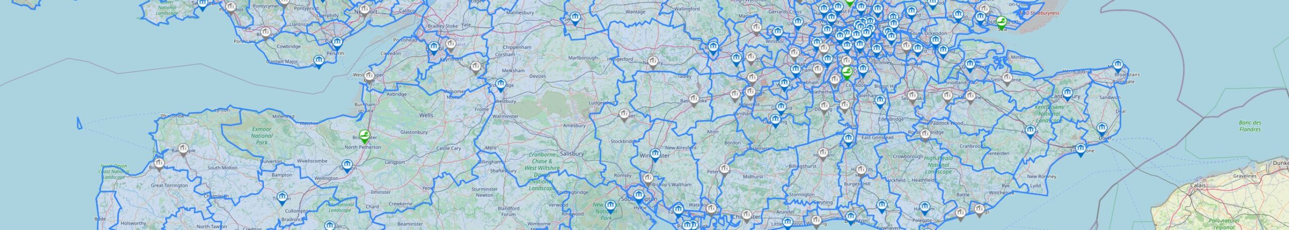 Map showing social housing contacts and decision makers across UK territories